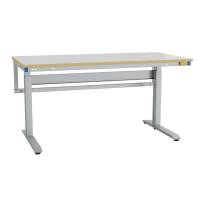 Arbejdsbord ErgoMini ESD 1600x800mm vinyl bordplade, lys gr&aring;