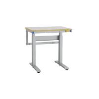 Arbejdsbord ErgoMini ESD 800x620mm vinyl bordplade, lys gr&aring;