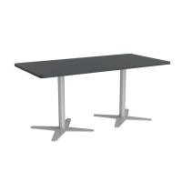Office konferencebord 160x80cm antracit med sølv stel