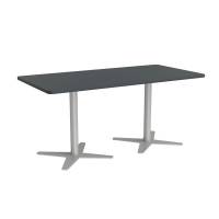 Office konferencebord 160x80cm antracit med s&oslash;lv stel