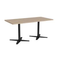 Office konferencebord 160x80cm lys eg med sort stel