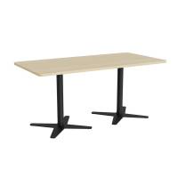 Office konferencebord 160x80cm birk med sort stel