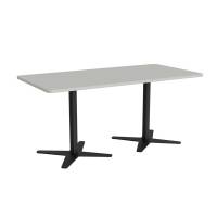 Office konferencebord 160x80cm lys grå med sort stel