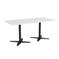 Office konferencebord 160x80cm hvid med sort stel