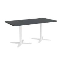 Office konferencebord 160x80cm antracit med hvidt stel