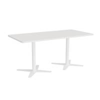 Office konferencebord 160x80cm hvid med hvidt stel