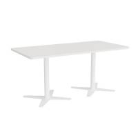 Office konferencebord 160x80cm hvid med hvidt stel