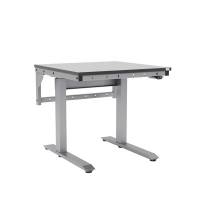 Arbejdsbord ErgoMini 800x800mm HPL bordplade, lys gr&aring;