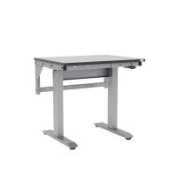 Arbejdsbord ErgoMini 800x620mm HPL bordplade, lys gr&aring;