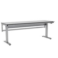 Arbejdsbord ErgoMini 2000x620mm HPL bordplade, lys gr&aring;