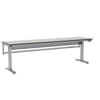 Arbejdsbord ErgoMini 2500x620mm HPL bordplade, lys gr&aring;