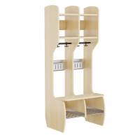 M&aring;ns garderobe fritst&aring;ende med 2 pladser i birk laminat