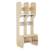 M&aring;ns garderobe fritst&aring;ende med 2 pladser i birk laminat