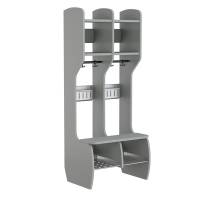 Måns garderobe fritstående med 2 pladser i grå laminat