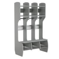 Måns garderobe fritstående med 3 pladser i grå laminat