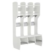 Måns garderobe fritstående med 3 pladser i hvid laminat