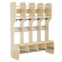 M&aring;ns garderobe fritst&aring;ende med 4 pladser i birk laminat