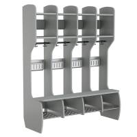 Måns garderobe fritstående med 4 pladser i grå laminat