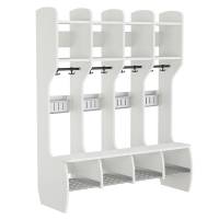 M&aring;ns garderobe fritst&aring;ende med 4 pladser i hvid laminat