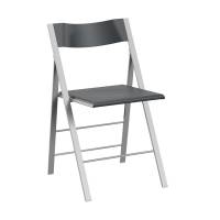 Klapstol Mini med antracit s&aelig;de og ryg og alugr&aring;t stel 