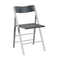 Klapstol Mini med antracit s&aelig;de og ryg og alugr&aring;t stel 