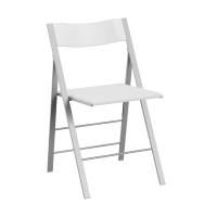 Klapstol Mini med hvidt sæde og ryg og alugråt stel 