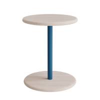 Taburet Donut Ø36cm, 45cm høj i hvidpigmenteret ask på blåt stel