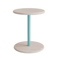 Taburet Donut &Oslash;36cm, 45cm h&oslash;j i hvidpigmenteret ask p&aring; turkis stel