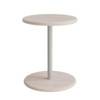 Taburet Donut &Oslash;36cm, 45cm h&oslash;j i hvidpigmenteret ask p&aring; alugr&aring;t stel