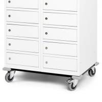 Hjulunderstel til PC skabe med 6 rum i h&oslash;jden, dybde 55cm, gr&aring; 