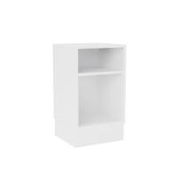Stig reol med halvanden rum p&aring; sokkel 720x415x400mm hvid laminat 