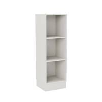 Stig reol med 3 rum p&aring; sokkel 1300x415x400mm gr&aring; laminat 