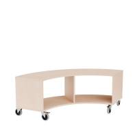 Stig reol buet med 2 rum p&aring; hjul 510x1500x595mm lys eg laminat