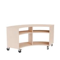 Stig reol buet med 4 rum p&aring; hjul 710x1500x595mm lys eg laminat