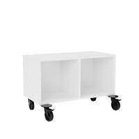 Stig reol med 2 rum p&aring; hjulplade 530x810x400mm hvid laminat