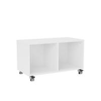 Stig reol med 2 rum p&aring; sm&aring; hjul 480x810x400mm hvid laminat