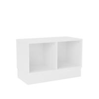 Stig reol med 2 rum p&aring; sokkel 530x810x400mm hvid laminat 