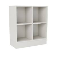 Stig reol med 4 rum p&aring; sokkel 915x810x400mm gr&aring; laminat
