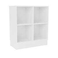 Stig reol med 4 rum p&aring; sokkel 915x810x400mm hvid laminat