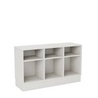 Stig reol med 6 rum p&aring; sokkel 720x1200x400mm gr&aring; laminat