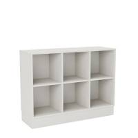 Stig reol med 6 rum p&aring; sokkel 865x1200x400mm gr&aring; laminat