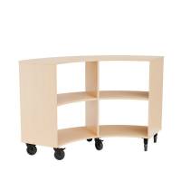 Stig reol buet med 4 rum p&aring; hjulplade 915x1500x595mm birk laminat