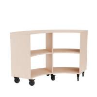 Stig reol buet 4 rum p&aring; hjulplade 915x1500x595mm lys eg laminat