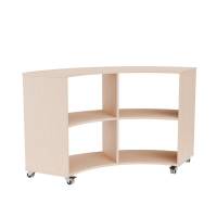 Stig reol buet med 4 rum p&aring; hjul 865x1500x595mm lys eg laminat