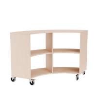 Stig reol buet med 4 rum p&aring; hjul 905x1500x595mm lys eg laminat