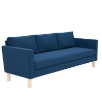 Stockholm daybed i bl&aring; med lige arml&aelig;n og ben i birketr&aelig;