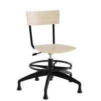 Strong 113 elevstol i birk laminat med sort stel, glidesko og fodring