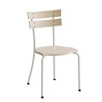 Suzan 141 elevstol i massiv birk med hvidt stel