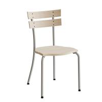 Suzan 141 elevstol i massiv birk med alugr&aring;t stel