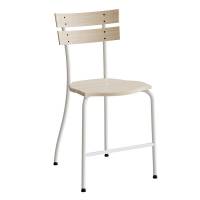 Suzette 146 elevstol i massiv birk med fodst&oslash;tte og hvidt stel